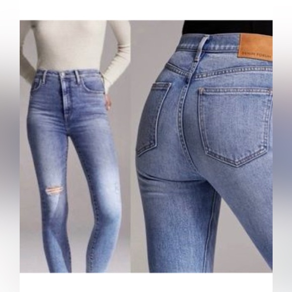 Aritzia Denim Forum - The Nico Mid Rise Skinny Crop Blue Jeans in size 26 - Picture 2 of 12